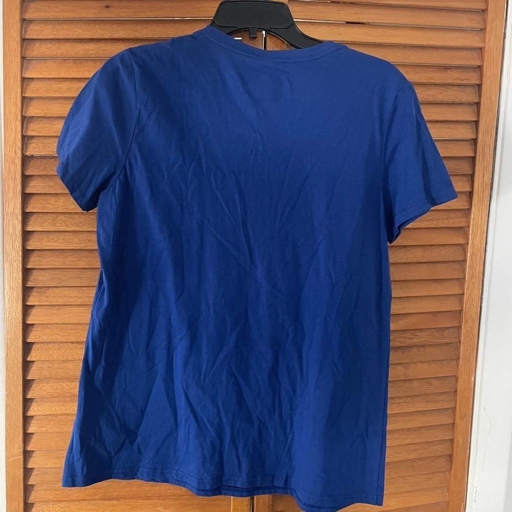 NHL Women’s New York Rangers Local Slogan Blue V-Neck T-Shirt Sz L NWT - Picture 5 of 6